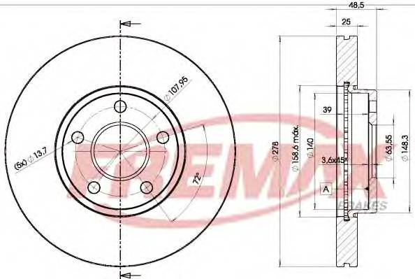 FREMAX BD-3963 Тормозной диск