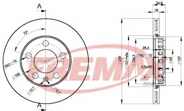 FREMAX BD-5308 Тормозной диск