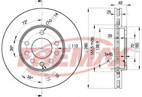 FREMAX BD-9060 Тормозной диск