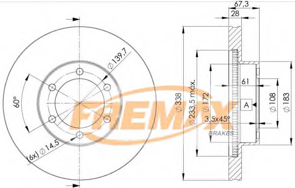 FREMAX BD-2918 Гальмівний диск