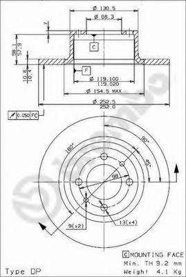 BREMBO 08.2559.24 Тормозной диск