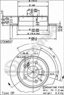 BREMBO 08.4738.14 Тормозной диск