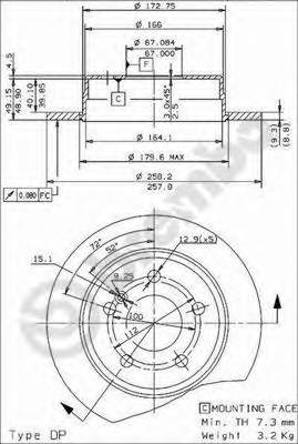 BREMBO 08.4738.21 Гальмівний диск