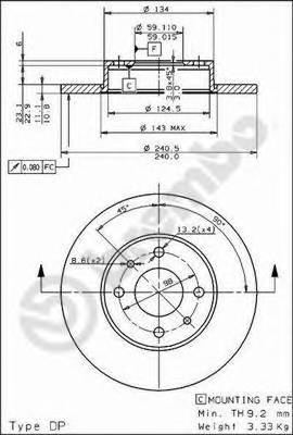 BREMBO 08.4917.10 Тормозной диск