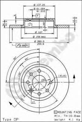 BREMBO 08.5186.20 Тормозной диск