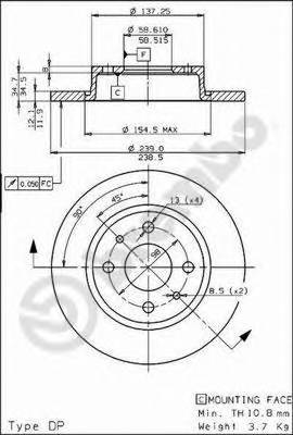 BREMBO 08.5211.10 Тормозной диск