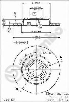 BREMBO 08.5213.20 Тормозной диск