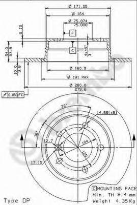 BREMBO 08.5366.21 Тормозной диск