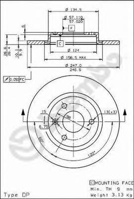 BREMBO 08.5583.10 Тормозной диск