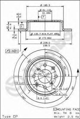 BREMBO 08.5719.10 Тормозной диск