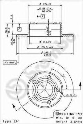 BREMBO 08.5743.11 Тормозной диск