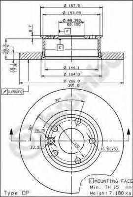 BREMBO 08.5768.10 Тормозной диск