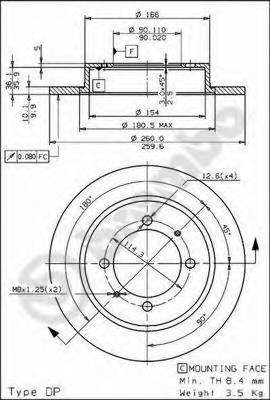 BREMBO 08.7042.11 Тормозной диск