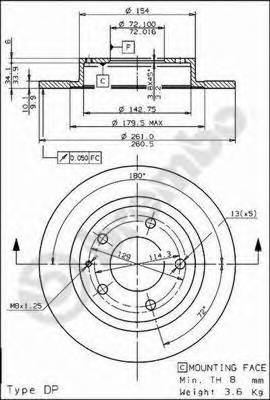 BREMBO 08.7352.11 Тормозной диск