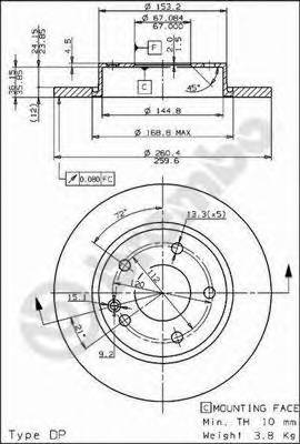 BREMBO 08.7358.11 Гальмівний диск