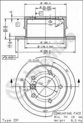 BREMBO 08.7724.20 Тормозной диск