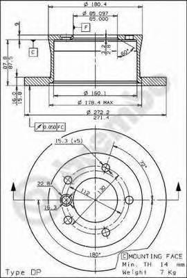 BREMBO 08.7725.20 Тормозной диск