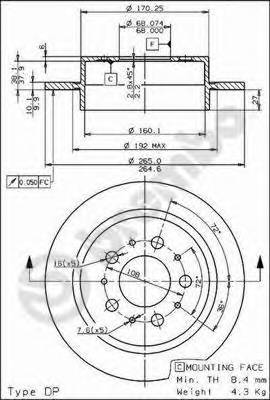 BREMBO 08.7768.10 Тормозной диск