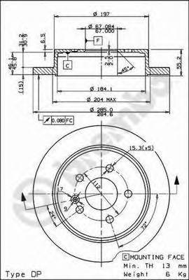 BREMBO 08.7936.11 Гальмівний диск