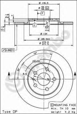 BREMBO 08.7955.11 Тормозной диск