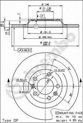 BREMBO 08.8682.10 Тормозной диск