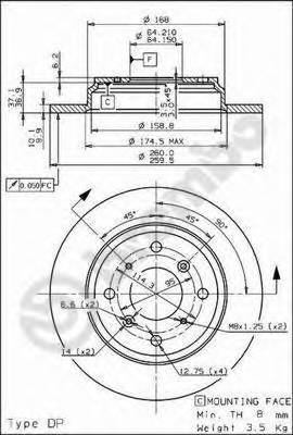 BREMBO 08.9139.10 Тормозной диск