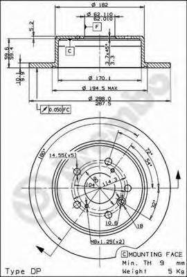 BREMBO 08.9179.10 Тормозной диск