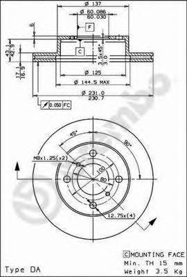 BREMBO 09.3095.20 Тормозной диск