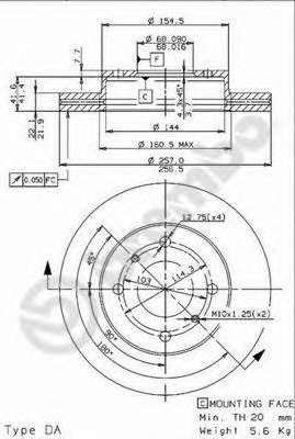 BREMBO 09.5449.14 Тормозной диск