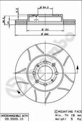 BREMBO 09.5509.75 Гальмівний диск