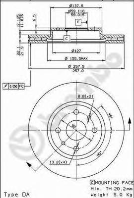 BREMBO 09.5843.11 Тормозной диск