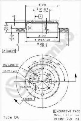 BREMBO 09.5857.14 Тормозной диск