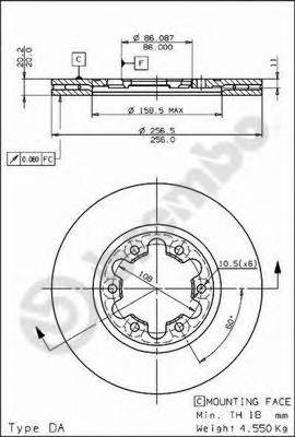 BREMBO 09.5957.10 Тормозной диск