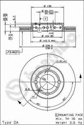 BREMBO 09679911 TARCZA HAM. AROSA