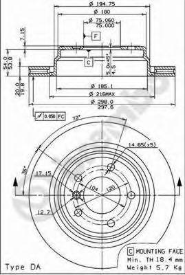 BREMBO 09.6841.11 Тормозной диск