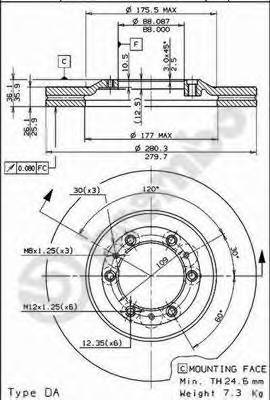 BREMBO 09.6866.20 Тормозной диск