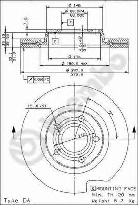 BREMBO 09.7196.11 Тормозной диск