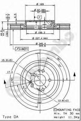 BREMBO 09.7606.11 Гальмівний диск