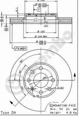 BREMBO 09.7628.11 Тормозной диск