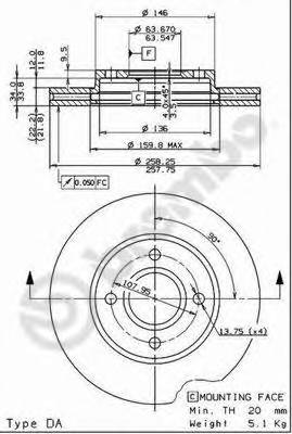 BREMBO 09.7806.11 Тормозний диск