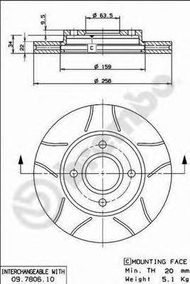 BREMBO 09.7806.75 Тормозной диск