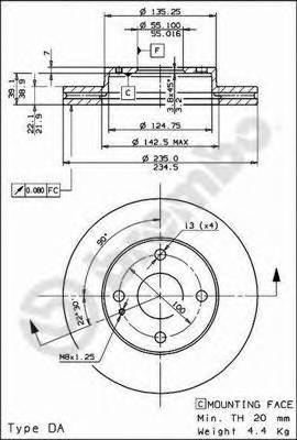 BREMBO 09.7824.10 Тормозной диск