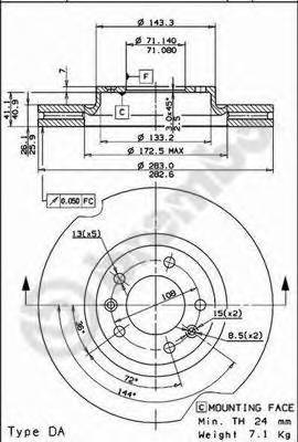 BREMBO 09.8303.10 Тормозной диск