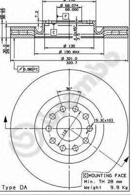 BREMBO 09.8689.11 Тормозной диск