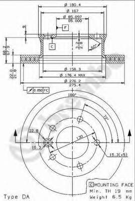 BREMBO 09.9618.24 Тормозной диск