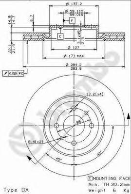 BREMBO 09.9624.14 Тормозной диск