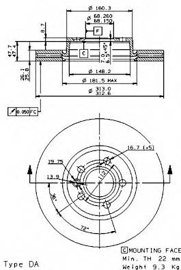 BREMBO 09.9797.11 Тормозной диск