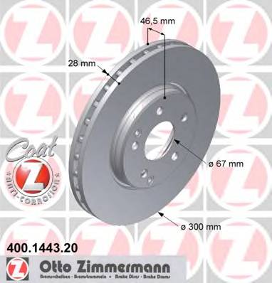 ZIMMERMANN 400.1443.20 Тормозной диск