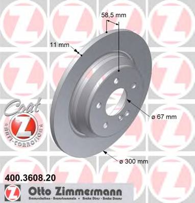 ZIMMERMANN 400.3608.20 Гальмівний диск