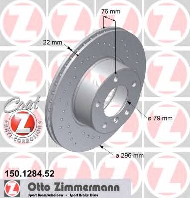 ZIMMERMANN 150.1284.52 Гальмівний диск